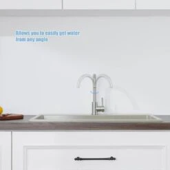 Single Handle Kitchen Bar Faucet With 360°, Single Hole Bar Kitchen Sink Faucet In Brushed Nickel -Tahanbath brushed nickel tahanbath bar faucets z ct xy16933n 44 1000