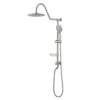 5-Spray Patterns 8 In. 2.5 GPM Rain Wall Mount Dual Shower Heads With Handheld Shower System In Brushed Nickel