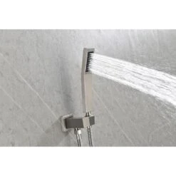 1-Spray 12 In. Dual Shower Head System Ceiling Mounted Shower 2.5 GPM In Brushed Nickel -Tahanbath brushed nickel tahanbath dual shower heads y w2287 141028 31 1000