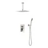 1-Spray 12 In. Dual Shower Head System Ceiling Mounted Shower 2.5 GPM In Brushed Nickel