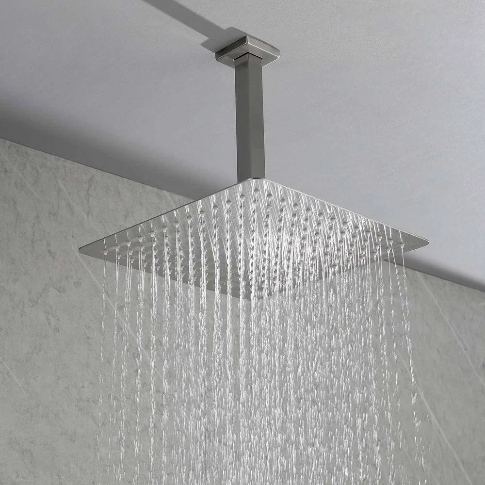 1-Spray 10 In. Rain Dual Shower Head Dual Rain Systems 2.5 GPM Wall Mounted Shower In Brushed Nickel 5 1-Spray 10 In. Rain Dual Shower Head Dual Rain Systems 2.5 GPM Wall Mounted Shower In Brushed Nickel - Image 5
