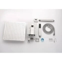 1-Spray 10 In. Rain Dual Shower Head Dual Rain Systems 2.5 GPM Wall Mounted Shower In Brushed Nickel 10 1-Spray 10 In. Rain Dual Shower Head Dual Rain Systems 2.5 GPM Wall Mounted Shower In Brushed Nickel -Tahanbath brushed nickel tahanbath dual shower heads y w2287 141067 4f 1000