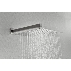 1-Spray 10 In. Dual Rain Shower Head Systems 2.5 GPM Wall Mounted Shower In Brushed Nickel -Tahanbath brushed nickel tahanbath dual shower heads y w2287 141160 31 1000