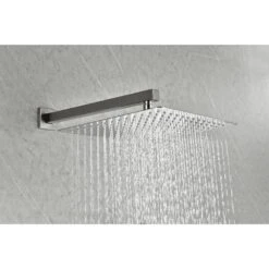 1-Spray Shower System 2.5 GPM With Dual Rain Shower Head, Hand Shower Head, Water Control Valve In Brushed Nickel -Tahanbath brushed nickel tahanbath dual shower heads y w2287 141514 31 1000