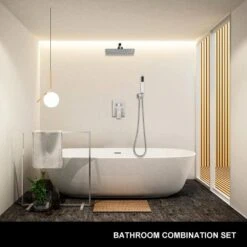 1-Spray Patterns Dual Wall Mount With Shower Head 1.5GPM, In Brushed Nickel -Tahanbath brushed nickel tahanbath dual shower heads y w928104823 31 1000