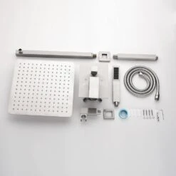 1-Spray Patterns Dual Wall Mount With Shower Head 1.5GPM, In Brushed Nickel -Tahanbath brushed nickel tahanbath dual shower heads y w928104823 4f 1000