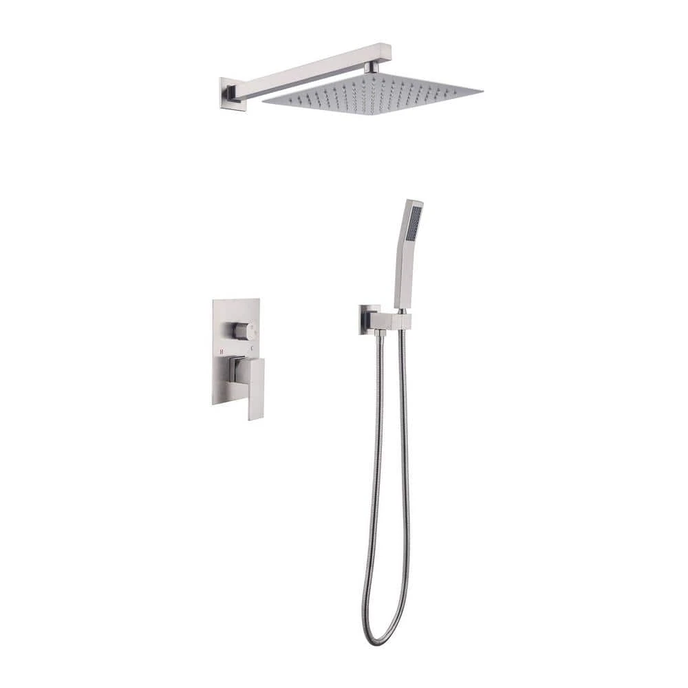 1-Spray Patterns Shower Head With Dual Wall Mount 1.5 GPM In Brushed Nickel 1 1-Spray Patterns Shower Head With Dual Wall Mount 1.5 GPM In Brushed Nickel