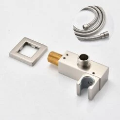 1-Spray Patterns Shower Head With Dual Ceiling Mount1.5 GPM In Brushed Nickel -Tahanbath brushed nickel tahanbath dual shower heads y w92851156 1f 1000