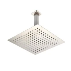 1-Spray Patterns Shower Head With Dual Ceiling Mount1.5 GPM In Brushed Nickel -Tahanbath brushed nickel tahanbath dual shower heads y w92851156 44 1000