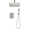 1-Spray Patterns Shower Head With Dual Ceiling Mount1.5 GPM In Brushed Nickel