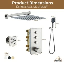 3-Spray 1.8 GPM High Pressure Wall Mount Dual Shower Head/Handheld Shower Combo In Brushed Nickel -Tahanbath brushed nickel tahanbath dual shower heads z 102009bv 1 44 1000