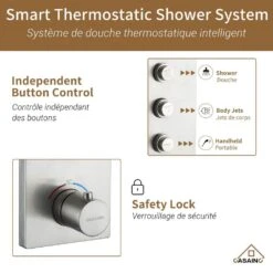 3-Spray 1.8 GPM High Pressure Wall Mount Dual Shower Head/Handheld Shower Combo In Brushed Nickel -Tahanbath brushed nickel tahanbath dual shower heads z 102009bv 1 fa 1000