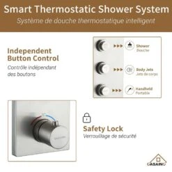 1-Spray 1.8 GPM High Pressure Ceiling Mount Dual Shower Head/Handheld Shower Combo In Brushed Nickel -Tahanbath brushed nickel tahanbath dual shower heads z 102009bv 4 fa 1000