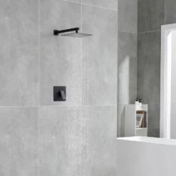 5-Spray Wall Mount 1.5 In. Dual Shower Head And Handheld Shower Head In Brushed Nickel -Tahanbath brushed nickel tahanbath dual shower heads z dsae103bn fa 1000 1