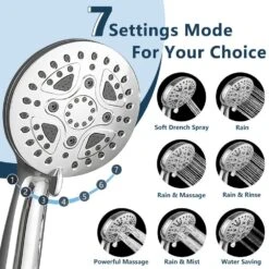 7-spray Dual Shower Head And Handheld Shower Head In Brushed Nickel -Tahanbath brushed nickel tahanbath dual shower heads z hs281 66c 44 1000