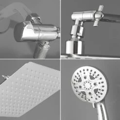 7-spray Dual Shower Head And Handheld Shower Head In Brushed Nickel -Tahanbath brushed nickel tahanbath dual shower heads z hs281 66c 76 1000