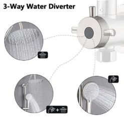 3-Spray Patterns Freestanding Round Dual Handheld Shower Head 1.8 GPM In Brushed Nickel -Tahanbath brushed nickel tahanbath dual shower heads z w1219p264266 1f 1000