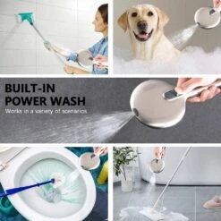 3-Spray Patterns Freestanding Round Dual Handheld Shower Head 1.8 GPM In Brushed Nickel -Tahanbath brushed nickel tahanbath dual shower heads z w1219p264266 44 1000