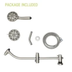 8-spray Dual 4.7 In. Wall Mount 1.8 GPM Shower Head And Handheld Shower Head In Brushed Nickel -Tahanbath brushed nickel tahanbath dual shower heads z w124361937 1f 1000