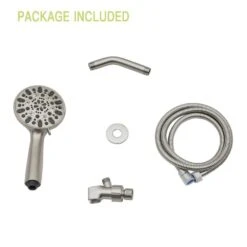 7-Spray 4.7 In. Wall Mount 1.8 GPM Dual Shower Head And Handheld Shower Head In Brushed Nickel -Tahanbath brushed nickel tahanbath dual shower heads z w124361976 1f 1000