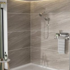 8-spray Dual 7 In. Wall Mount 1.8 GPM Shower Head And Handheld Shower Head In Brushed Nickel In Matte Black -Tahanbath brushed nickel tahanbath dual shower heads z w124362289 fa 1000