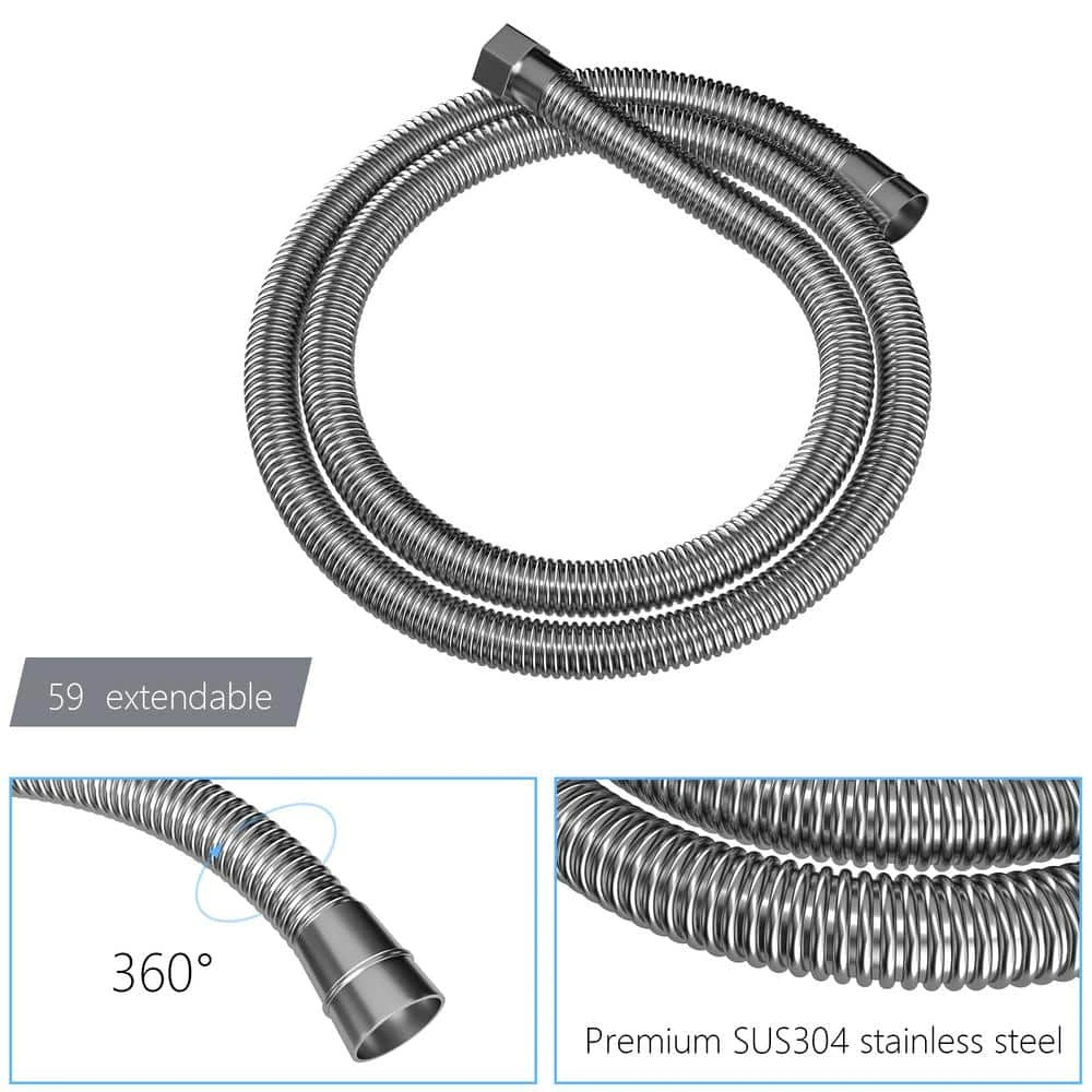 1-Spray 10 In. 1.8 GPM Dual Ceiling Mount Shower Head And Handheld Shower Head In Brushed Nickel 5 1-Spray 10 In. 1.8 GPM Dual Ceiling Mount Shower Head And Handheld Shower Head In Brushed Nickel - Image 5