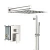 1-Spray 10 In. 1.8 GPM Dual Ceiling Mount Shower Head And Handheld Shower Head In Brushed Nickel