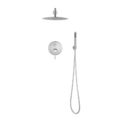 Wall Mounted Shower Dual Faucet Set For Bathroom With High Pressure 2-GPM 10 In. Stainless Steel Rain Shower Head -Tahanbath brushed nickel tahanbath dual shower heads z w2287p182585 c3 1000