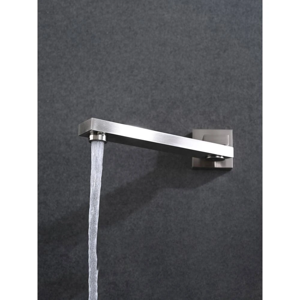 2-Spray 2 GPM Rectangle Ceiling Mounted Dual Shower System Combo Set With 16 In Shower Head In Brushed Nickel 6 2-Spray 2 GPM Rectangle Ceiling Mounted Dual Shower System Combo Set With 16 In Shower Head In Brushed Nickel - Image 6