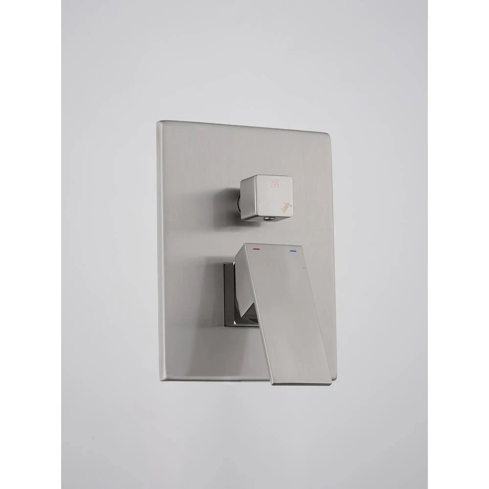 2-Spray 2 GPM Rectangle Ceiling Mounted Dual Shower System Combo Set With 16 In Shower Head In Brushed Nickel 5 2-Spray 2 GPM Rectangle Ceiling Mounted Dual Shower System Combo Set With 16 In Shower Head In Brushed Nickel - Image 5