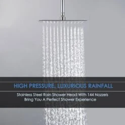 1-Spray Patterns With 2.5 GPM 12 In Wall Mount Rain Fixed Shower Head In Brushed Nickel -Tahanbath brushed nickel tahanbath fixed shower heads z w121964379 fa 1000