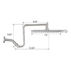 1-Spray Patterns With 2 GPM 12 In. Wall Mount Rain Fixed Shower Head In Brushed Nickel -Tahanbath brushed nickel tahanbath fixed shower heads z w1219p294044 fa 1000