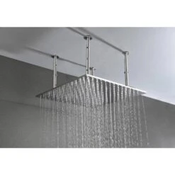 1-Spray Patterns 1.8GPM 19.68 In. Ceiling Mount Fixed Shower Head In Brushed Nickel -Tahanbath brushed nickel tahanbath fixed shower heads z w1272 110212 44 1000