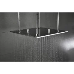 1-Spray Patterns 1.8GPM 19.68 In. Ceiling Mount Fixed Shower Head In Brushed Nickel -Tahanbath brushed nickel tahanbath fixed shower heads z w1272 110212 76 1000