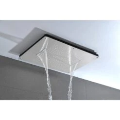 3-Spray Patterns With 0 In. 1.6 GPM In Ceiling Mount Fixed Shower Head In Brushed Nickel -Tahanbath brushed nickel tahanbath fixed shower heads z w1272 110218 4f 1000