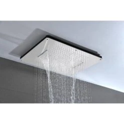 3-Spray Patterns With 0 In. 1.6 GPM In Ceiling Mount Fixed Shower Head In Brushed Nickel -Tahanbath brushed nickel tahanbath fixed shower heads z w1272 110218 76 1000