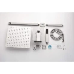 2-Spray Patterns With 0 In. 2.5 Gpm In Wall Mount Fixed Shower Head In Brushed Nickel -Tahanbath brushed nickel tahanbath fixed shower heads z w1272 64824 fa 1000