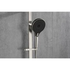 3-Spray Patters Wall Mount Handheld Shower Head 1.8 GPM In Brushed Nickel 69 In. Hose -Tahanbath brushed nickel tahanbath handheld shower heads z w1272 101889 44 1000