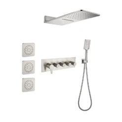 3-Spray Wall Mounted Handheld Shower Head 0 In.2.5 GPM In Brushed Nickel