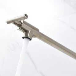 Double Handles Wall Mounted Pot Filler In Brushed Nickel -Tahanbath brushed nickel tahanbath pot fillers xy 601n zq 44 1000