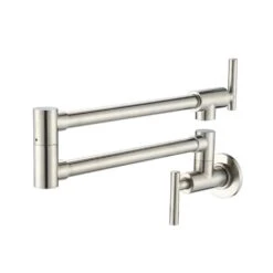 Double Handles Wall Mounted Pot Filler In Brushed Nickel -Tahanbath brushed nickel tahanbath pot fillers xy 601n zq c3 1000