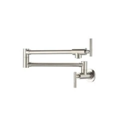 Double Handles Wall Mounted Pot Filler In Brushed Nickel -Tahanbath brushed nickel tahanbath pot fillers xy 601n zq fa 1000