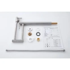 Deck Mount Pot Filler Faucet With Extension Shank In Brushed Nickel -Tahanbath brushed nickel tahanbath pot fillers y w2287 p153478 1f 1000