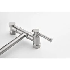 Wall Mounted Pot Filler Faucet, Modern Brass Pot Filler 2-Attachmen In Brushed Nickel -Tahanbath brushed nickel tahanbath pot fillers y w2287 p184324 1f 1000