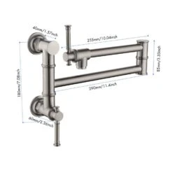 Wall Mount Pot Filler Faucet Pot Filler Faucet, Modern Brass Pot Filler Two-Attachment In Brushed Nickel 10 Wall Mount Pot Filler Faucet Pot Filler Faucet, Modern Brass Pot Filler Two-Attachment In Brushed Nickel -Tahanbath brushed nickel tahanbath pot fillers y w928 104072 1f 1000