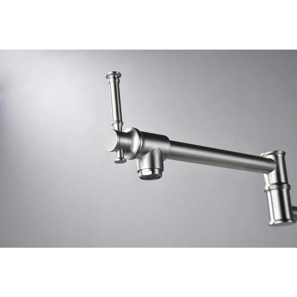 Wall Mount Pot Filler Faucet Pot Filler Faucet, Modern Brass Pot Filler Two-Attachment In Brushed Nickel 5 Wall Mount Pot Filler Faucet Pot Filler Faucet, Modern Brass Pot Filler Two-Attachment In Brushed Nickel - Image 5