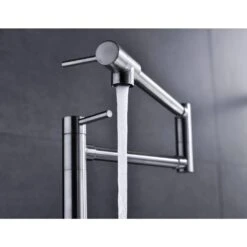 Freestanding Pot Filler Faucet With Extension Shank In Brushed Nickel -Tahanbath brushed nickel tahanbath pot fillers y w928 104109 1f 1000