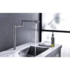 Freestanding Pot Filler Faucet With Extension Shank In Brushed Nickel -Tahanbath brushed nickel tahanbath pot fillers y w928 104109 31 1000