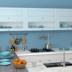 Pot Filler Faucet-Wall Mount Kitchen Sink Faucet Folding Stretchable With Single Hole 2-Handles -Tahanbath brushed nickel tahanbath pot fillers z w124365377 1f 1000