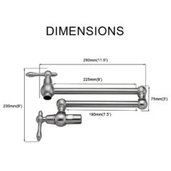 Pot Filler Faucet-Wall Mount Kitchen Sink Faucet Folding Stretchable With Single Hole 2-Handles -Tahanbath brushed nickel tahanbath pot fillers z w124365377 fa 1000